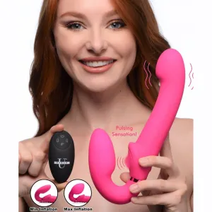10x Remote Control Ergo-fit G-pulse Inflatable And Vibrating Strapless Strap-on