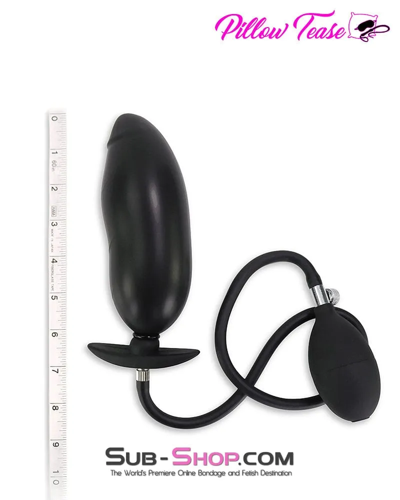 2285M      Inflatable Rubber Dildo Butt Plug with Removable Air Valve