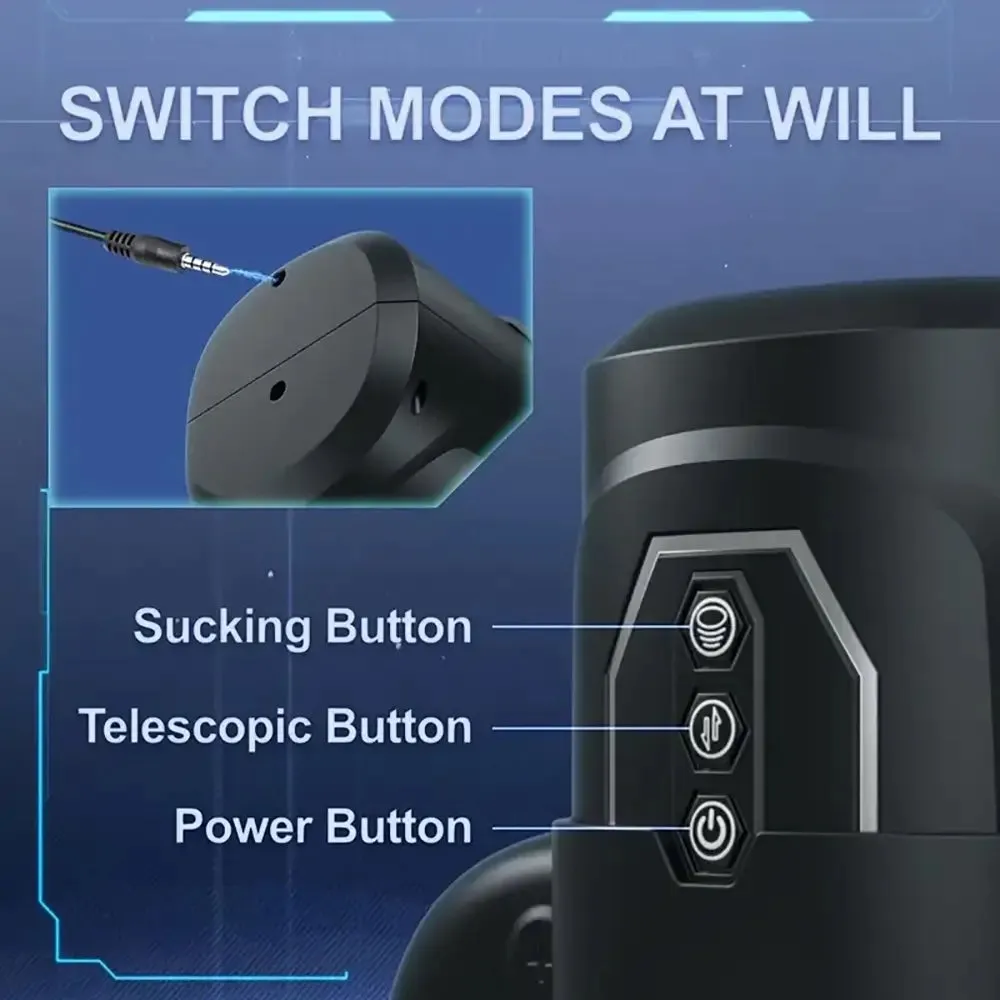 3 Sucking 6 Thrusting 9 Vibrating Retractable Rotatable Masturbator