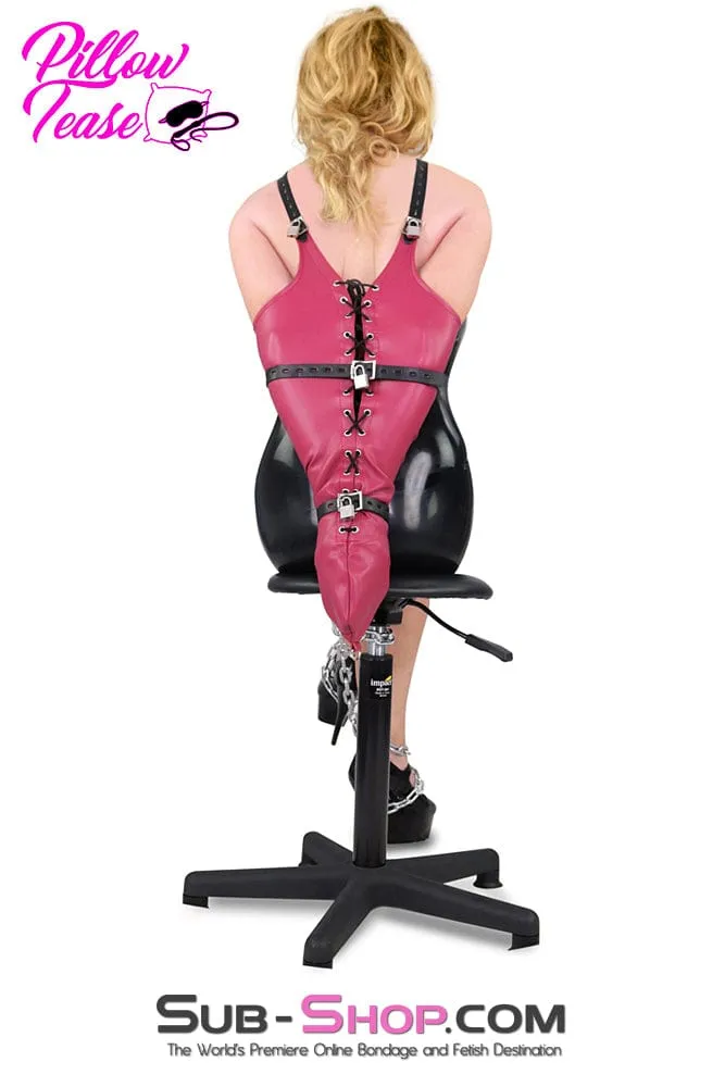 4756MQ      Sex Bomb Pink Locking and Lacing Armbinder Sheath