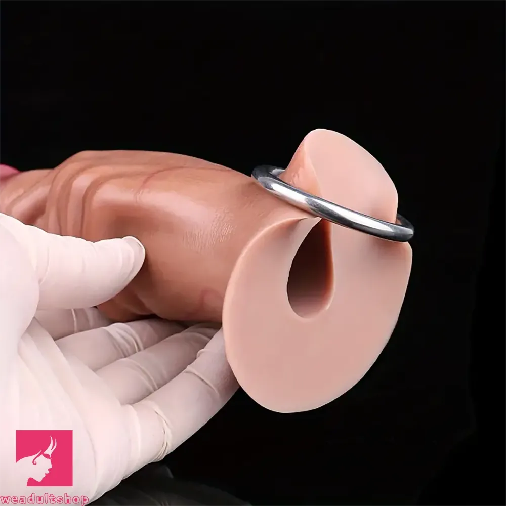 7.75in Inflatable Hollow Ovipositor Lay Eggs Silicone Cock Balls Dildo