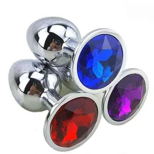 8 Colors Jeweled 3 Metal Plug