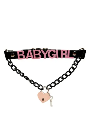 Baby Girl Heart Lock Collar