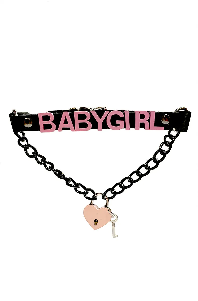 Baby Girl Heart Lock Collar
