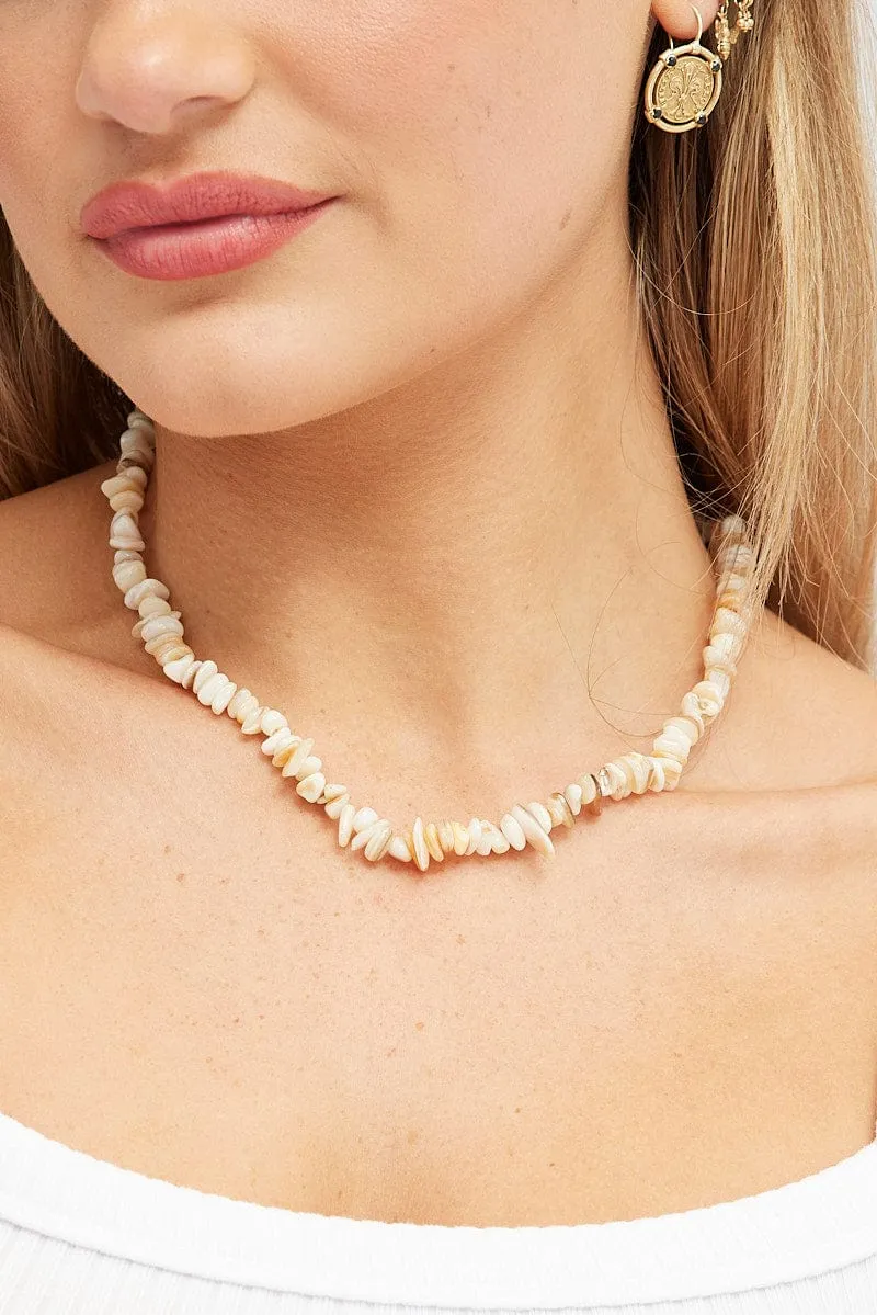 Beige Natural Stone Necklace