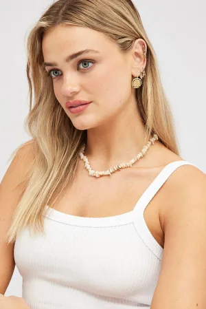 Beige Natural Stone Necklace