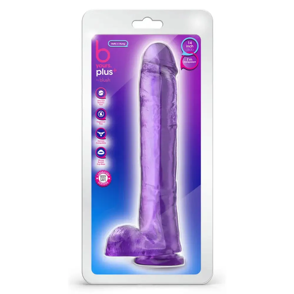 Blush Novelties Rubber Purple Realistic Dildo with Suction Cup and Balls