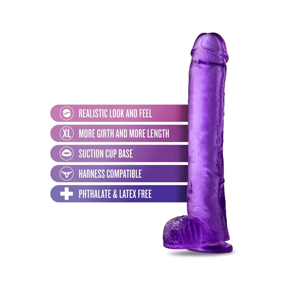 Blush Novelties Rubber Purple Realistic Dildo with Suction Cup and Balls