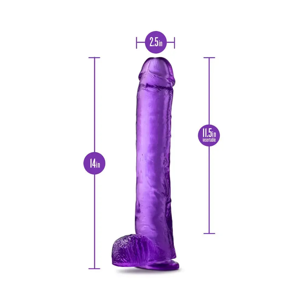 Blush Novelties Rubber Purple Realistic Dildo with Suction Cup and Balls