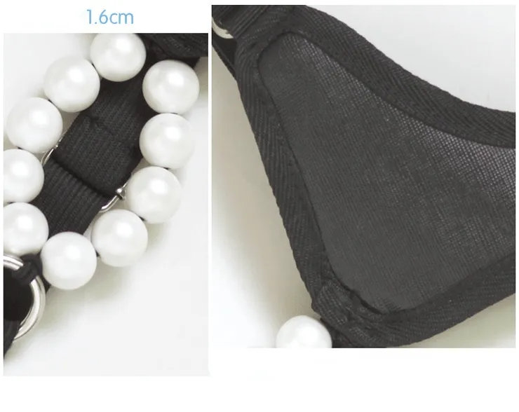Bondage Adjustable Faux Pearl Beads Underwear