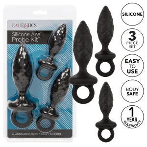 California Exotics - Silicone Anal Probe Kit 3 Plugs (Black)