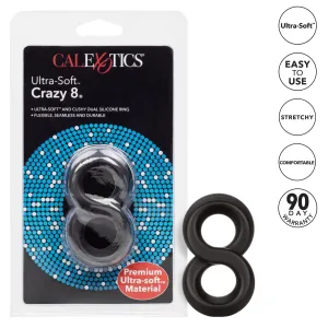 California Exotics - Ultra Soft Crazy 8 Dual Cock Ring (Black)