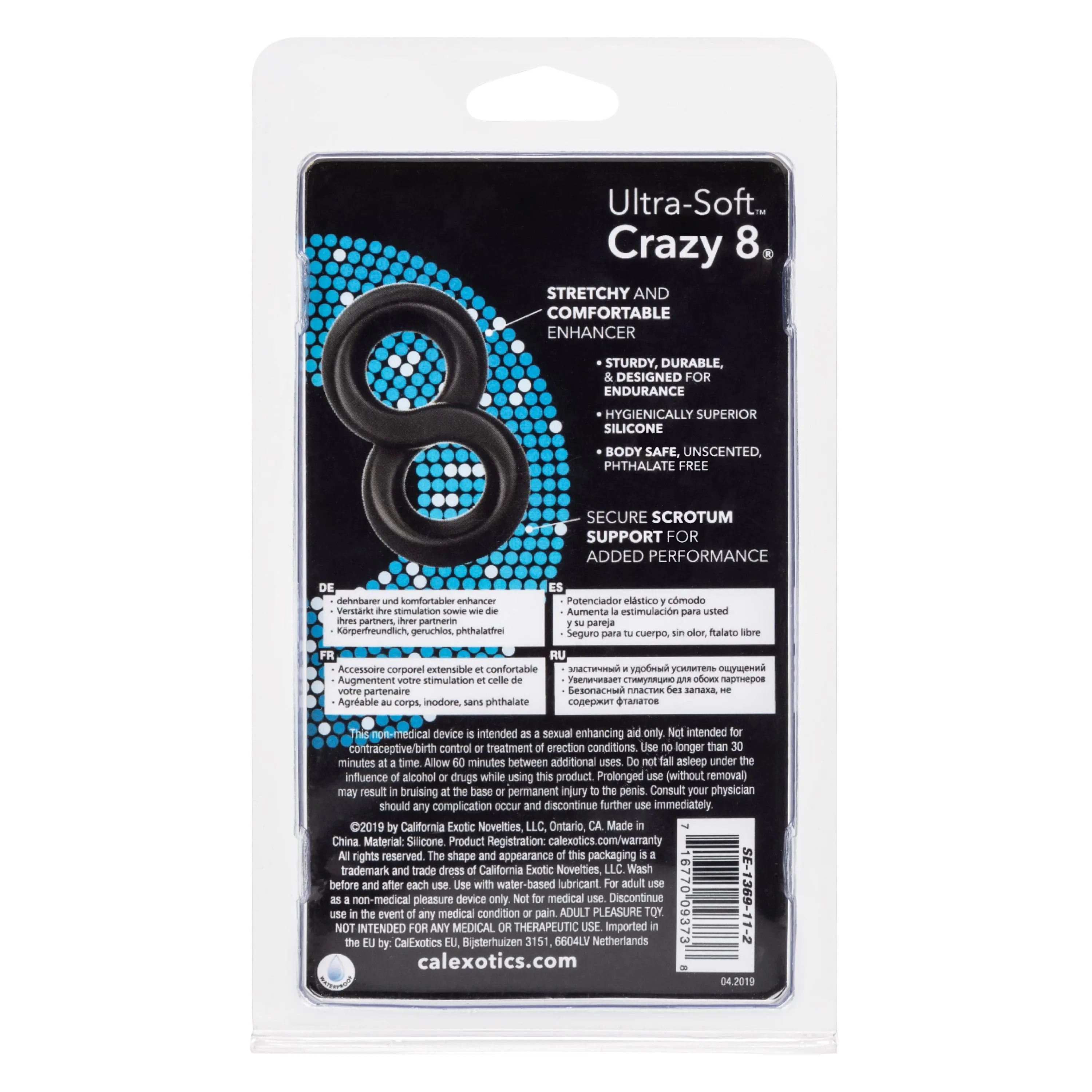 California Exotics - Ultra Soft Crazy 8 Dual Cock Ring (Black)