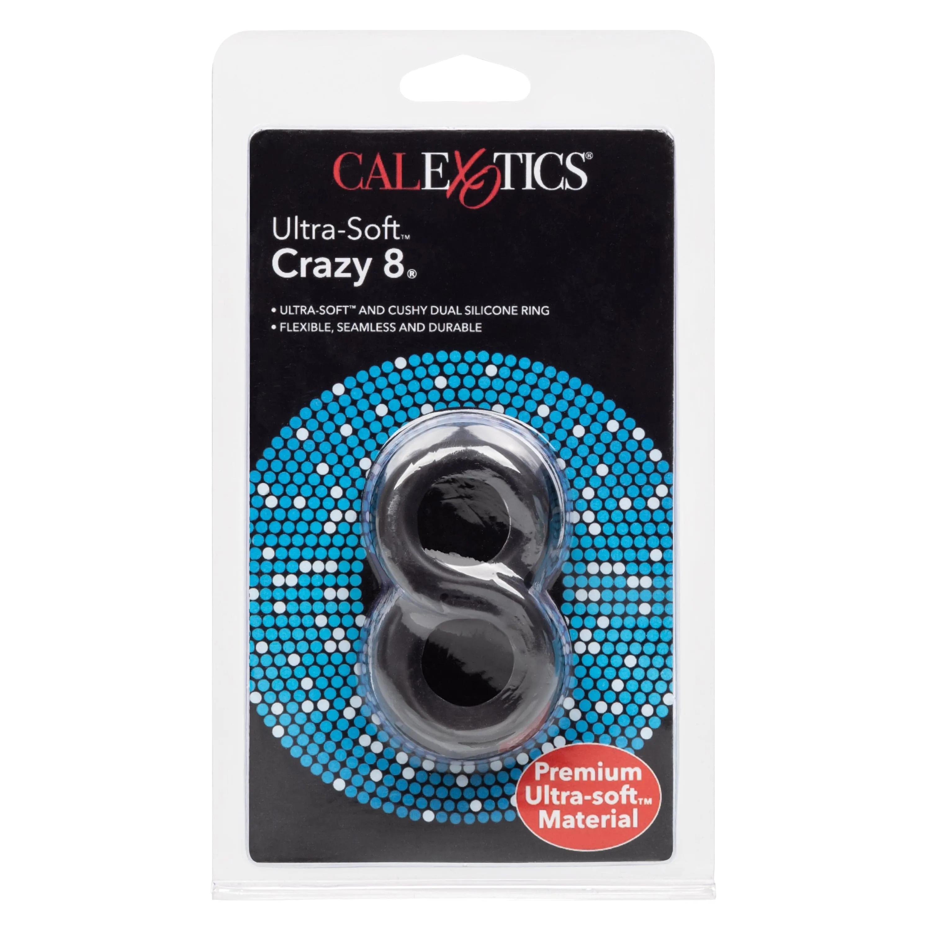 California Exotics - Ultra Soft Crazy 8 Dual Cock Ring (Black)