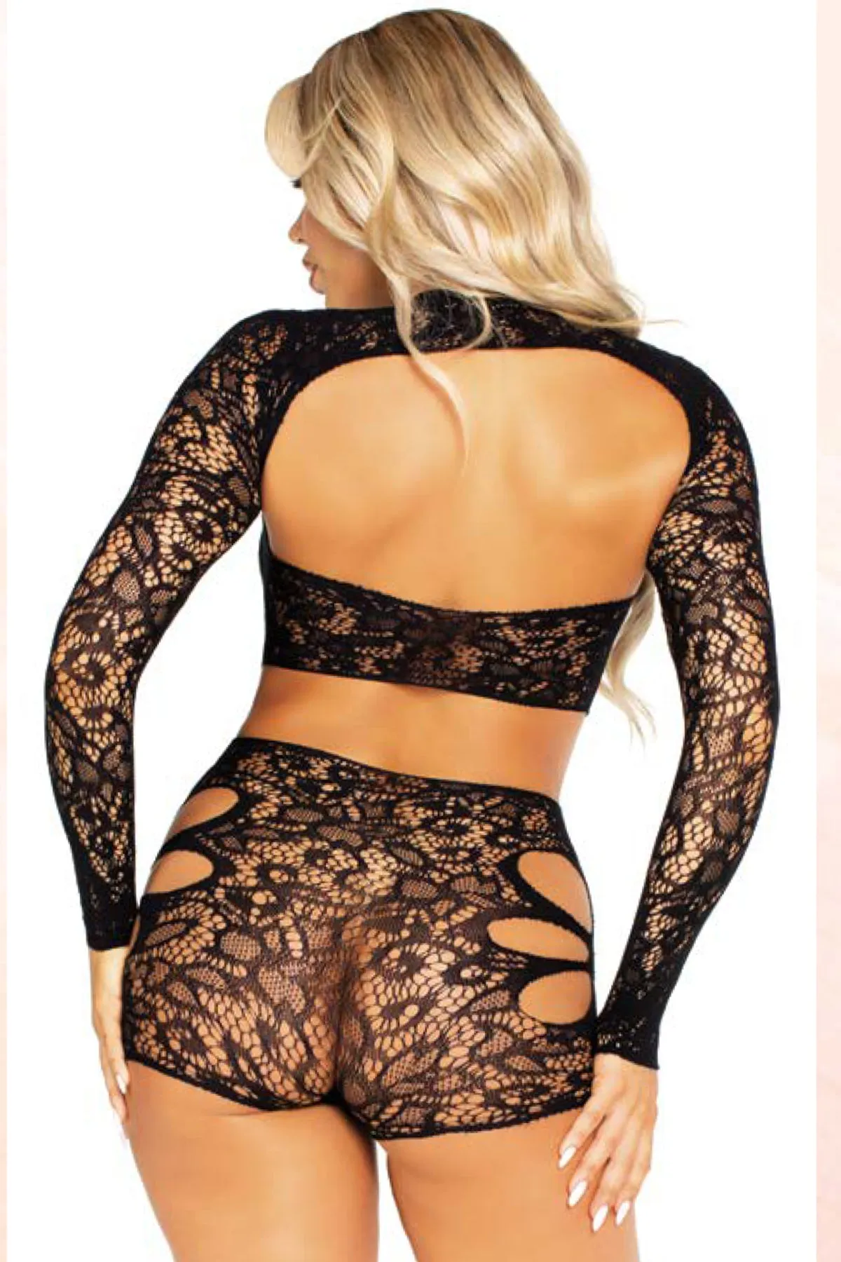 Cut-Out Lace Romper