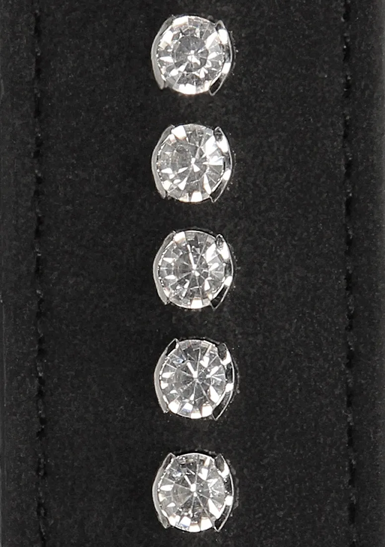 Diamond Studded Ankle Cuffs - Black