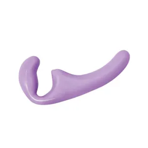 Dildo dublu LOLA NATURAL Sensation. strap-on fără ham. din TPE moale. culoare mov. lungime 23.5 cm