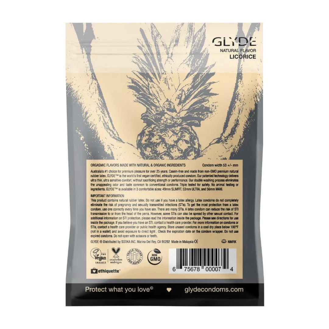Glyde Ultra Licorice Flavored Condoms