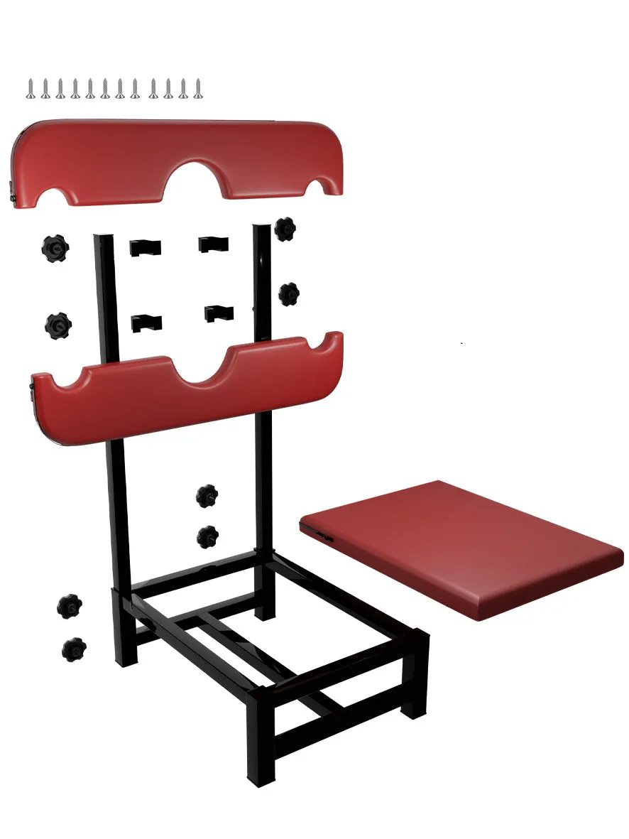 Heavy Duty Red Bondage Chair | Adjustable | Wrist & Ankle Cuffs | BDSM
