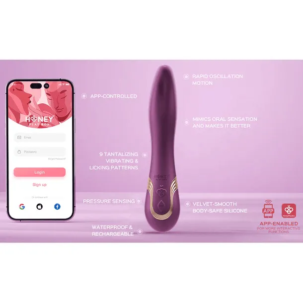 Honey Play Box Fling App-Controlled Oral Licking Vibrator