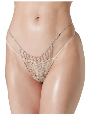 House Of Desire Rhinestone Vertical Chain Thong