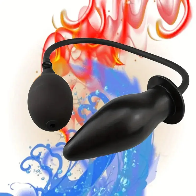 Inflatable Dildo Anal Plug With Pump SM Anal Plug Expansion Training