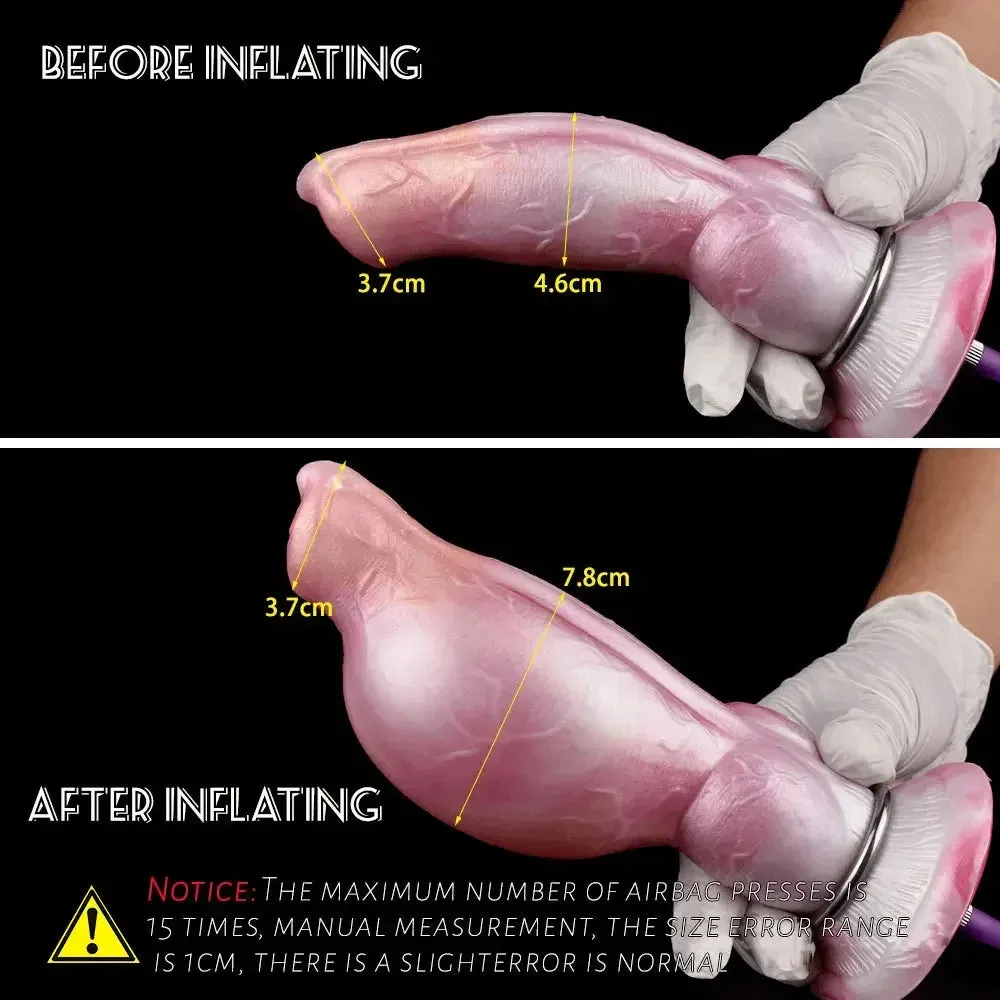 Inflatable Dog Dildo Butt Plug - Exotic Silicone Anal Dildo Expander Vaginal Prostate Toys