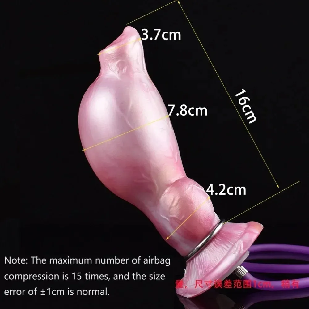 Inflatable Dog Dildo Butt Plug - Exotic Silicone Anal Dildo Expander Vaginal Prostate Toys