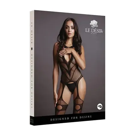 Le Desir Suspender Bodystocking Black O/S