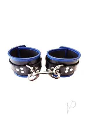 Leather Ankle Cuffs Black/blue