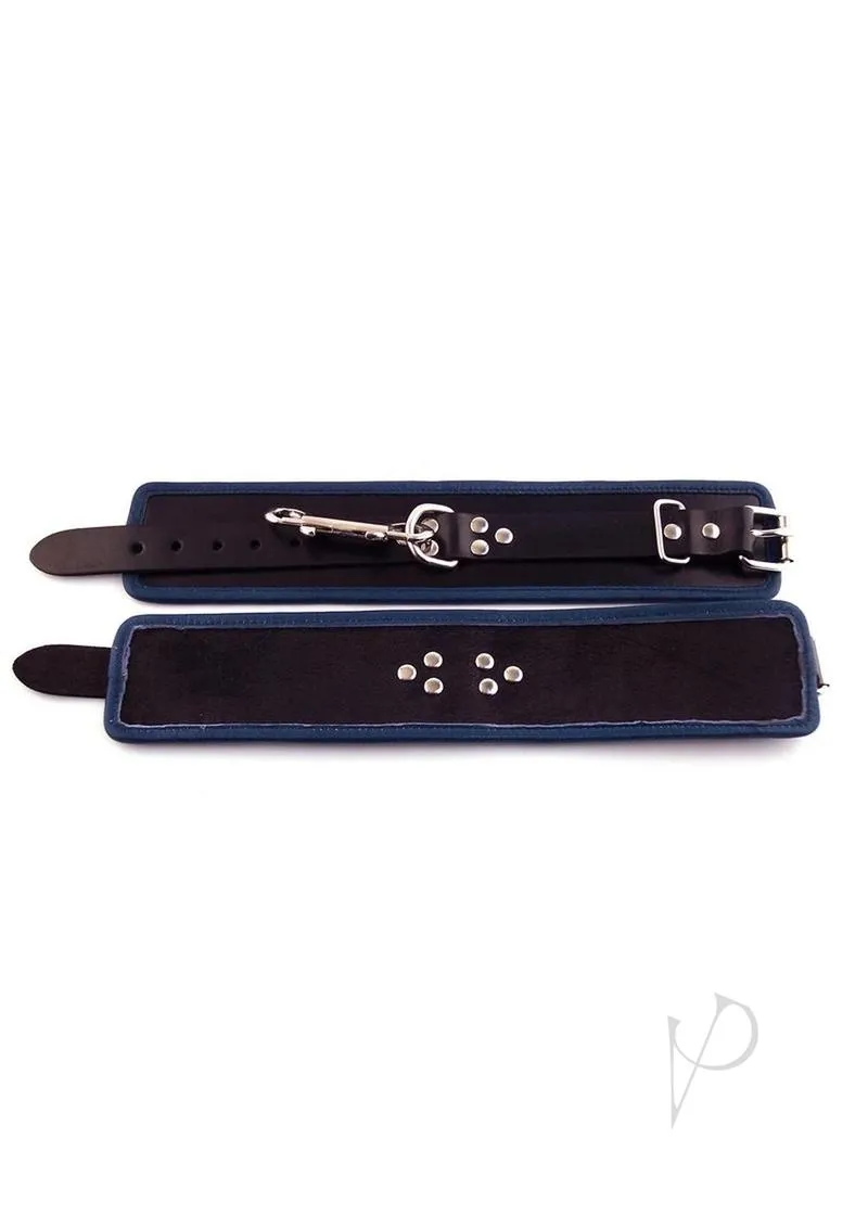 Leather Ankle Cuffs Black/blue