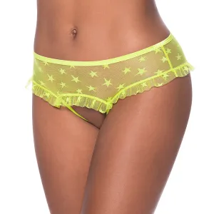 Magic Silk Sweetums Skirted Hipster with Open Crotch Panty Pineapple S/M