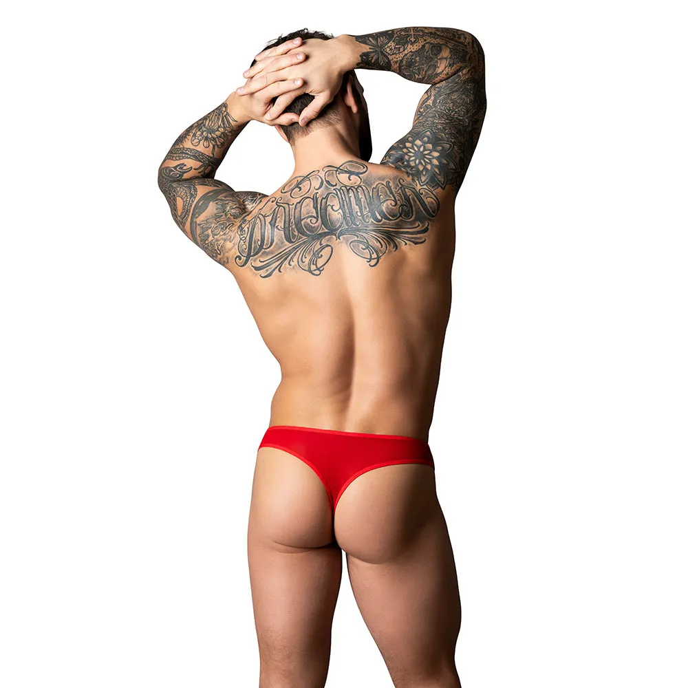 Male Power The Ultimate Duo CRC Open Ring Thong & Cobalt Cock Ring Red L/XL