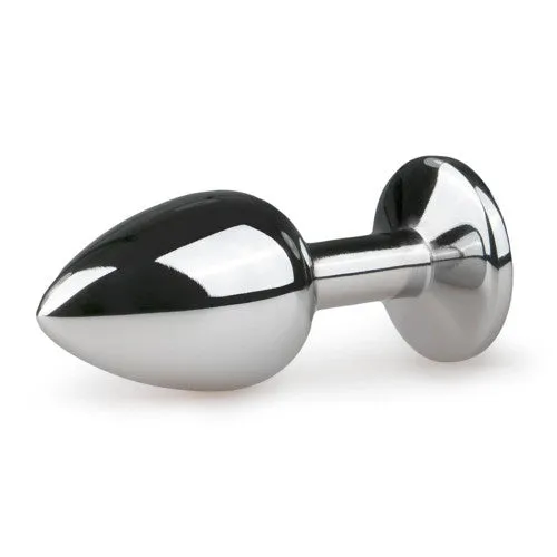MEDIUM Metal Butt Plug Crystal Clear Gem 8cm