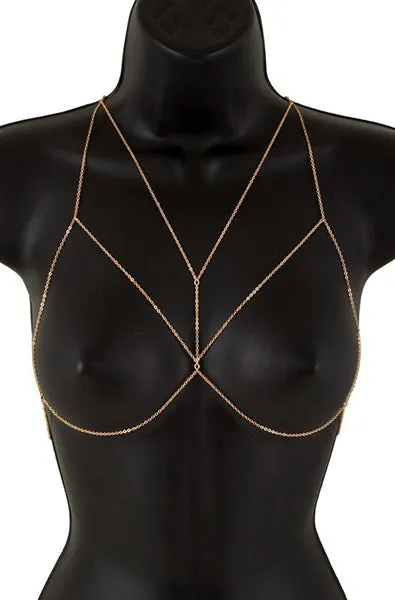 Metal Body Chain Bra