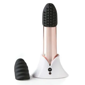 Nu Sensuelle - Point Plus Rechargeable Bullet Vibrator with Head Attachments (Rose Gold)