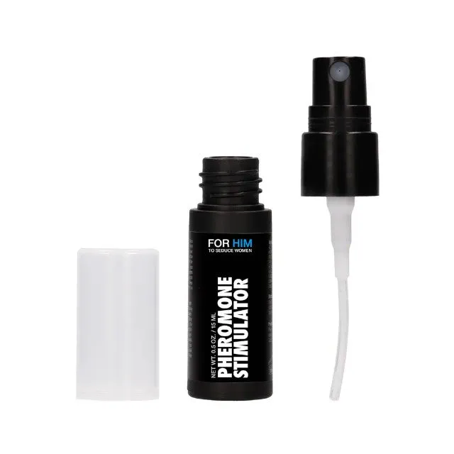 Parfum spray cu feromoni PHARMQUESTS Pheromone Stimulator. pentru bărbați. cu note de citrice. iasomie și trandafir. 15 ml