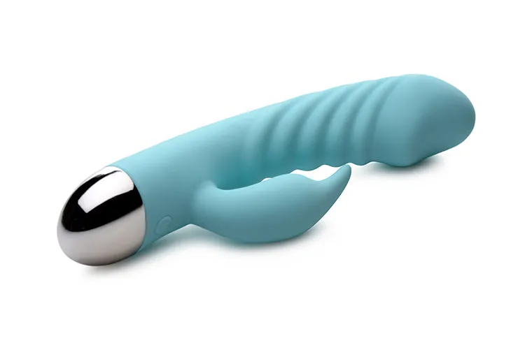 Power Bunnies Sassy 10X Silicone G-Spot Rechargeable Vibrator - Teal