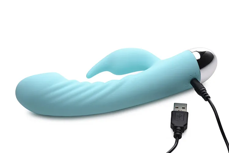Power Bunnies Sassy 10X Silicone G-Spot Rechargeable Vibrator - Teal