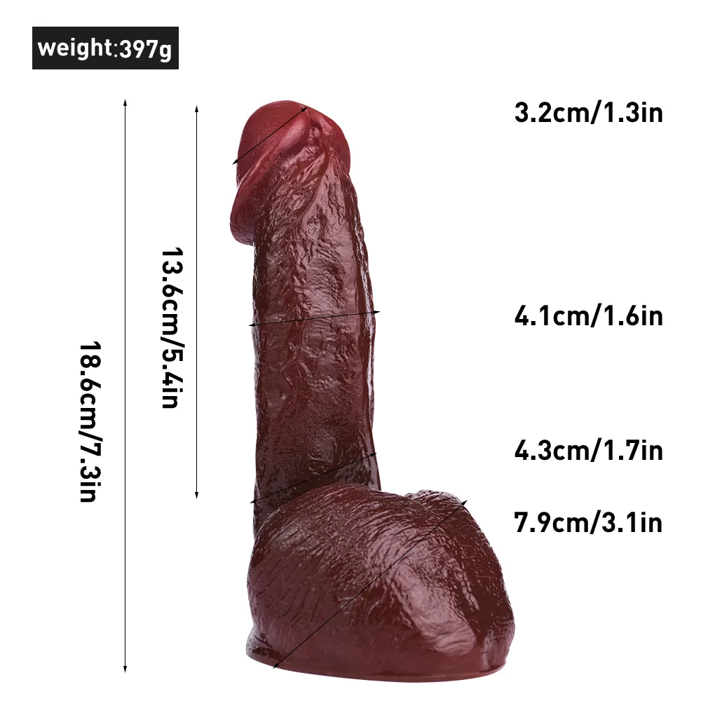 Realistic Black Dildo Anal Butt Plug - Big Testicle Suction Cup Masturbator Sex Toy for Women