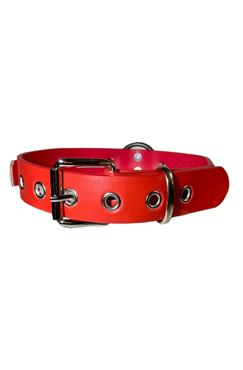 Red Studded Bondage Collar