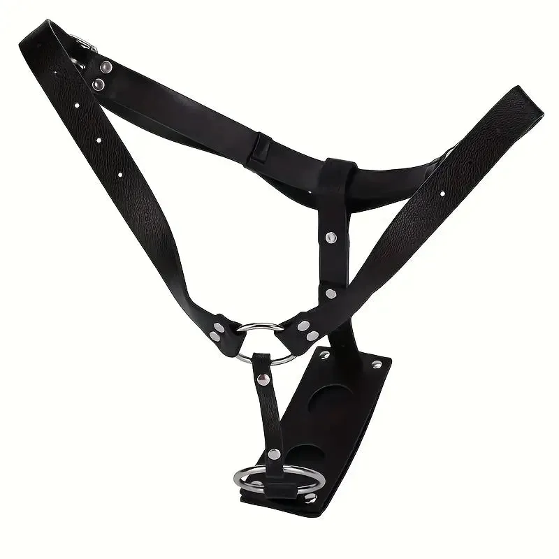 Removable Sexy Adjustable Cock Ring Harness With Anal Plug Dildo Strap