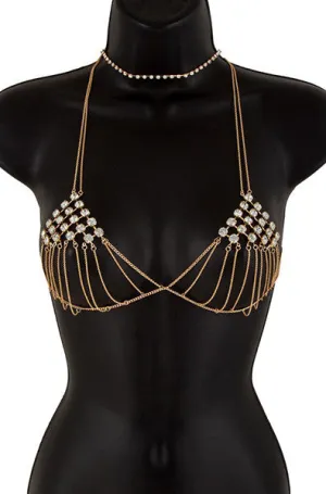 Rhinestone Bra Chain