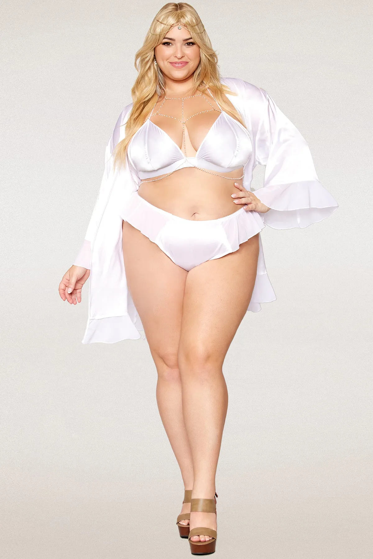 Satin & Chiffon Lingerie Set