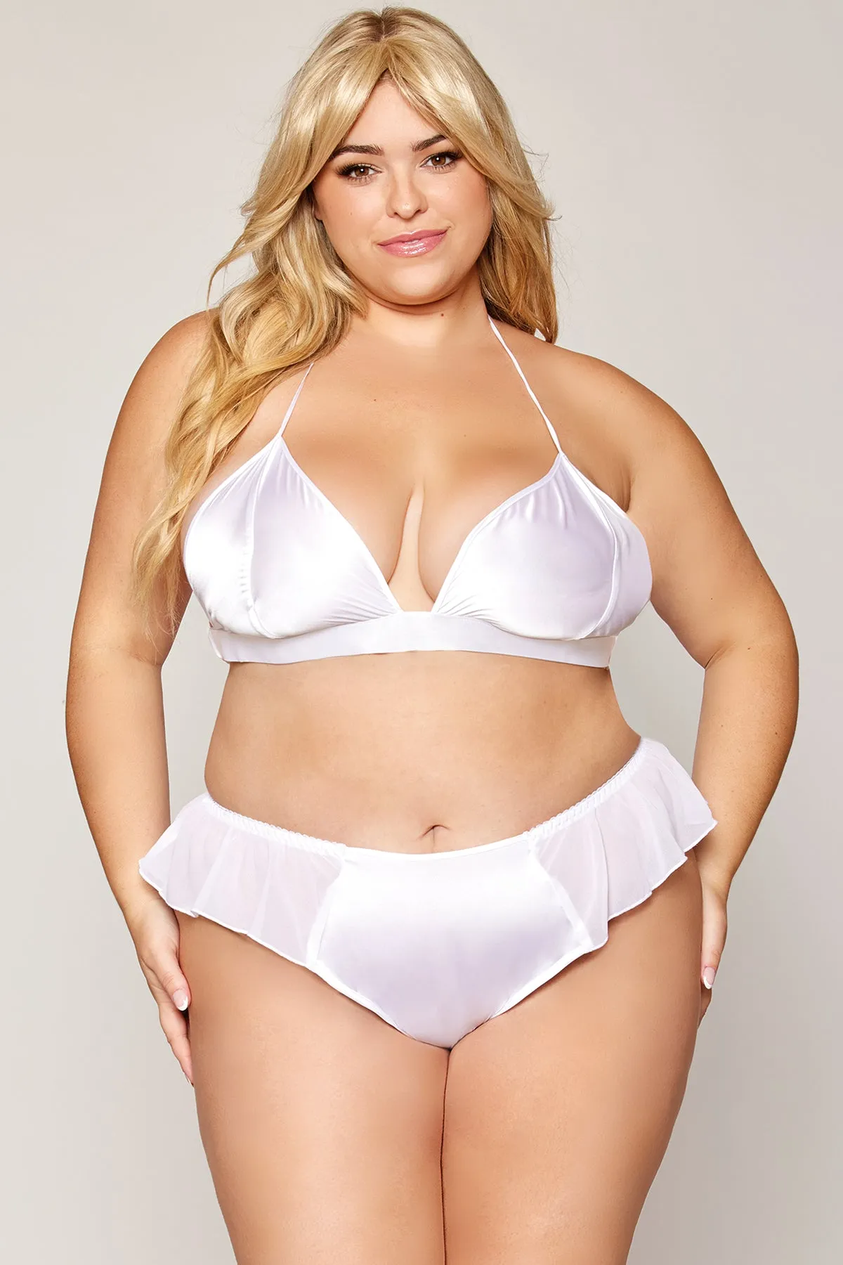 Satin & Chiffon Lingerie Set
