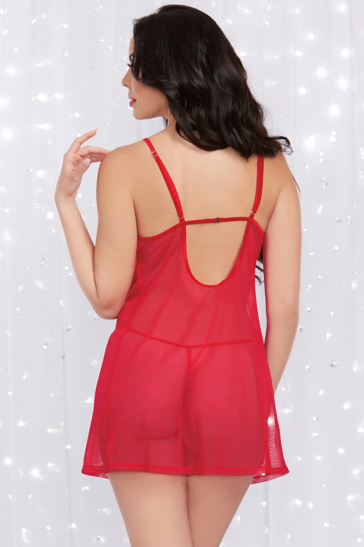 Sheer Mesh Chemise & Robe Set