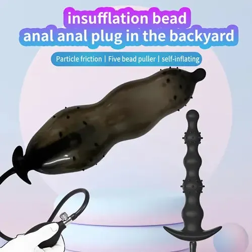 Silicone Inflatable Anal Plug With 5 Different Sizes Inflatable Anal Dilator