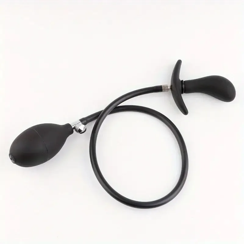 Silicone Inflatable Pump Dilator Massager Butt Plug For Couples Battery Free