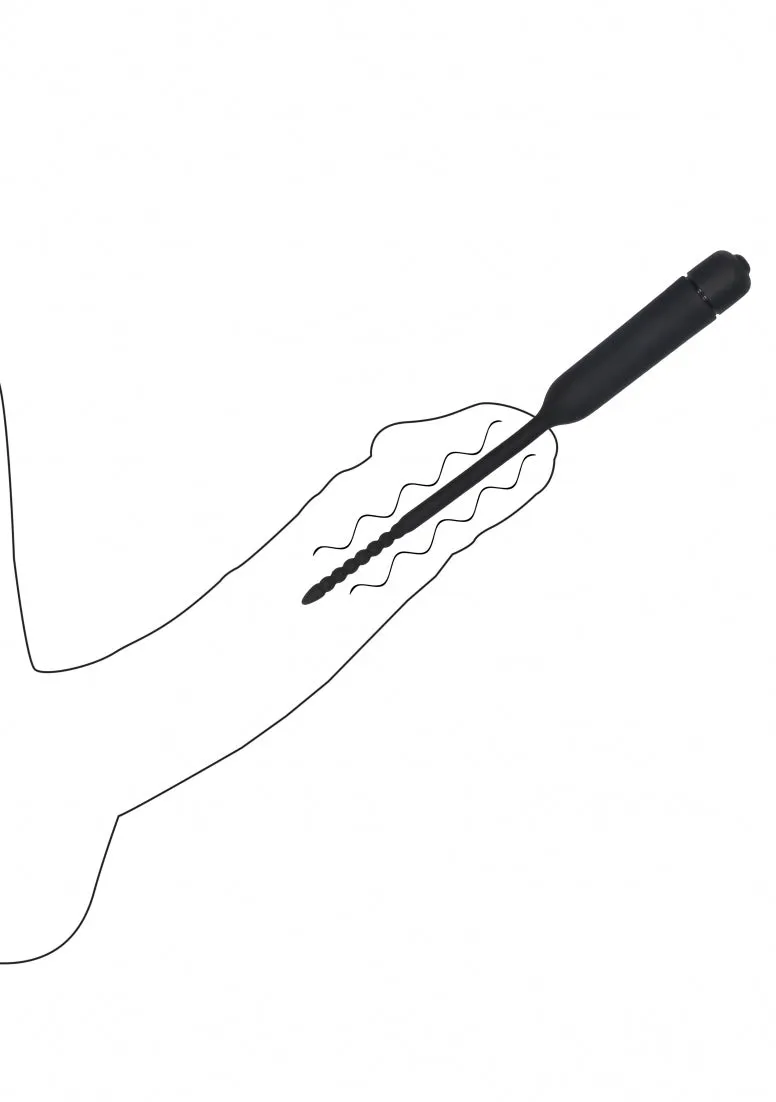 Silicone Vibrating Bullet Plug With Beaded Tip - Urethral Sounding