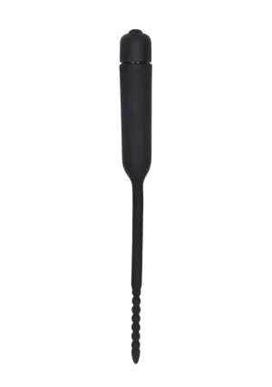 Silicone Vibrating Bullet Plug With Beaded Tip - Urethral Sounding